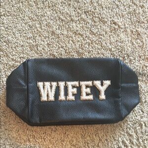 Black Wifey Large Pebbled Bag